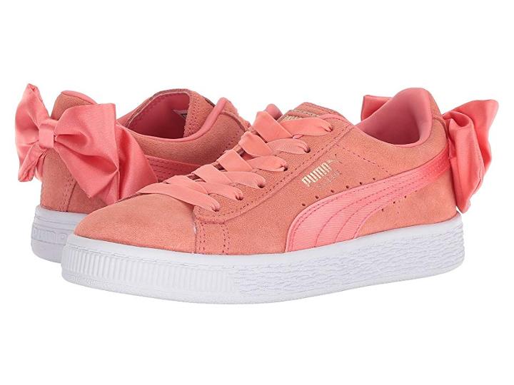 Puma Kids Suede Bow Ac Ps (little Kid/big Kid) (shell Pink) Girls Shoes