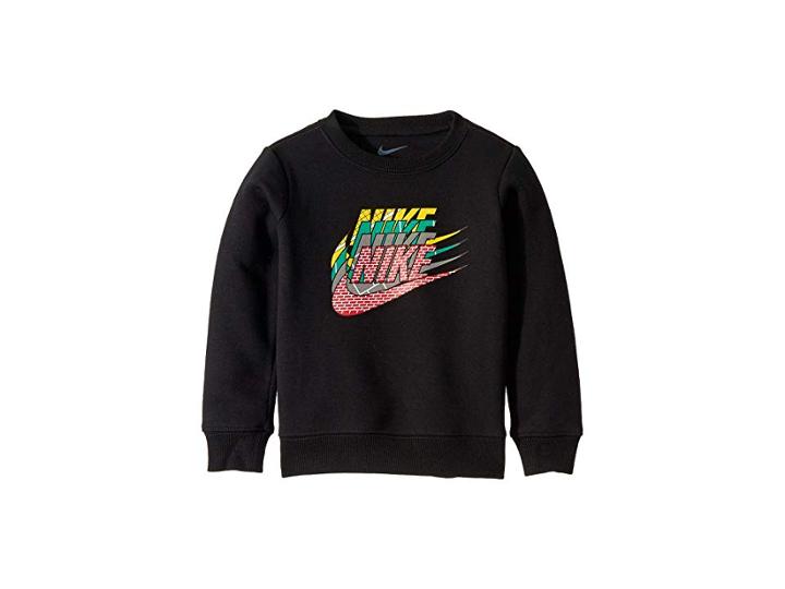 Nike Kids Geo Multi Futura Fleece Crew (little Kids) (black) Boy's Sweatshirt