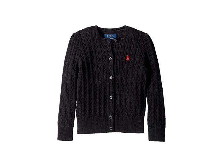 Polo Ralph Lauren Kids Cable-knit Cotton Cardigan (toddler) (polo Black) Girl's Sweater