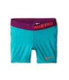 Nike Kids Pro Short (little Kids/big Kids) (turbo Green/bright Grape/laser Crimson) Girl's Shorts