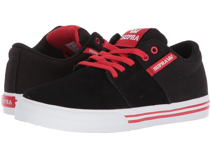 Supra Kids Stacks Vulc Ii (little Kid/big Kid) (black/risk Red/white) Boys Shoes