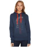 The North Face Trivert Pullover Hoodie (ink Blue/fire Brick Red Multi) Women's Sweatshirt