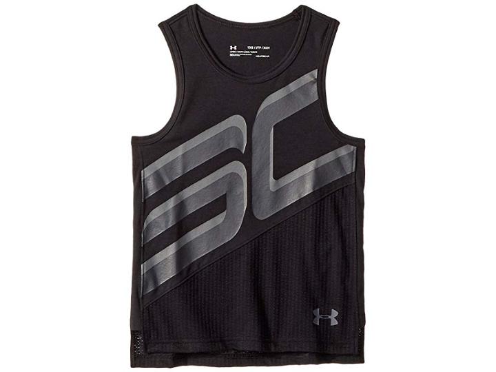 Under Armour Kids Steph Curry 30 Tank Top (big Kids) (black/black/stealth Gray) Boy's Sleeveless