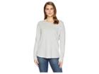 Vineyard Vines Long Sleeve Slub Two-tone Vintage Whale Tee (gray Heather) Women's T Shirt