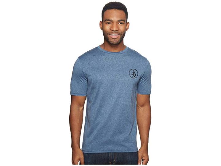 Volcom Lido Heather Short Sleeve (deep Blue) Men's Clothing