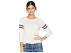 Chaser Striped Sleeve T-shirt (pearl/mulberry) Women's Long Sleeve Pullover