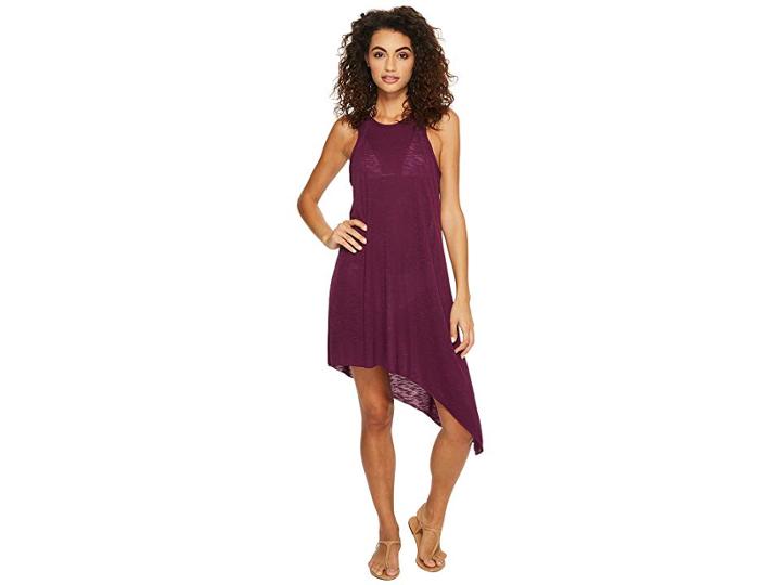 Becca By Rebecca Virtue Breezy Basics Keyhole Dress Cover-up (raisin) Women's Swimwear