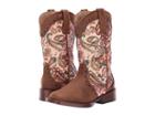 Roper Kids Glitter Geo (toddler/little Kid) (brown Faux Leather/paisley Glitter) Cowboy Boots