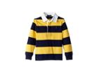 Polo Ralph Lauren Kids Striped Cotton Jersey Rugby (little Kids/big Kids) (chrome Yellow Multi) Boy's Long Sleeve Pullover
