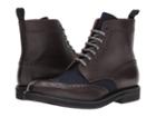 Eleventy Leather/flannel Wingtip Boot (brown/navy) Men's Boots