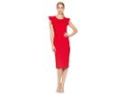 Bebe Flutter Sleeve Bodycon Midi (red) Women's Dress