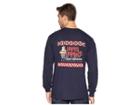 Reyn Spooner Ukulele Santa Long Sleeve T-shirt (navy) Men's T Shirt