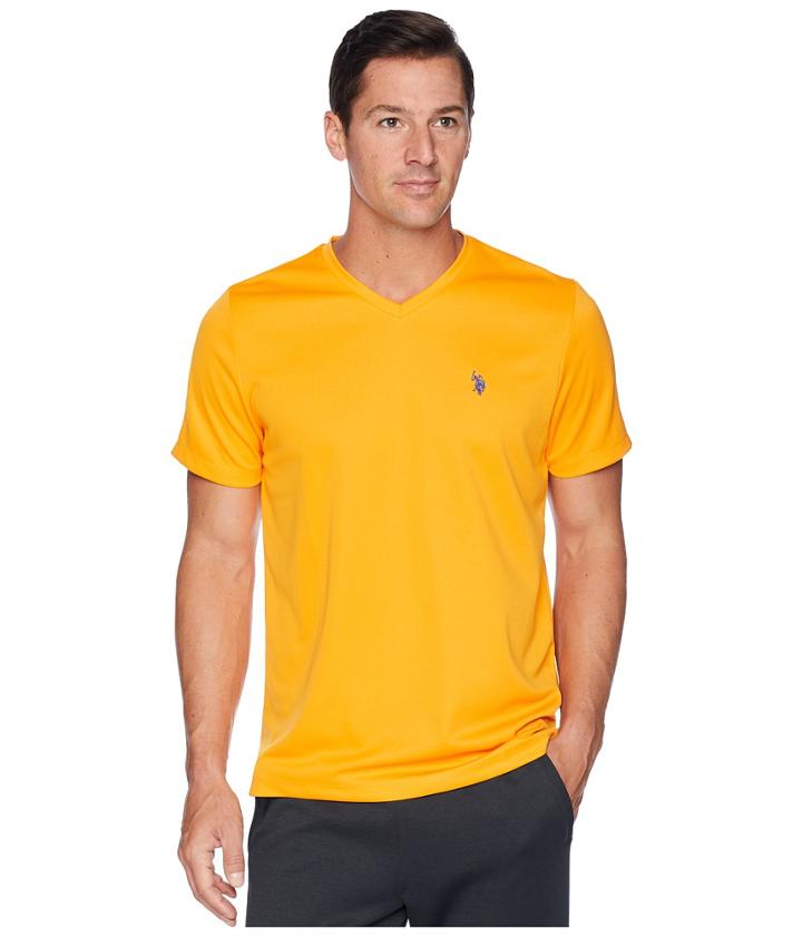 U.s. Polo Assn. Performance V-neck T-shirt (warhol Orange) Men's T Shirt