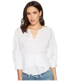1.state Long Sleeve Blouson Sleeve Corset Blouse (ultra White) Women's Blouse