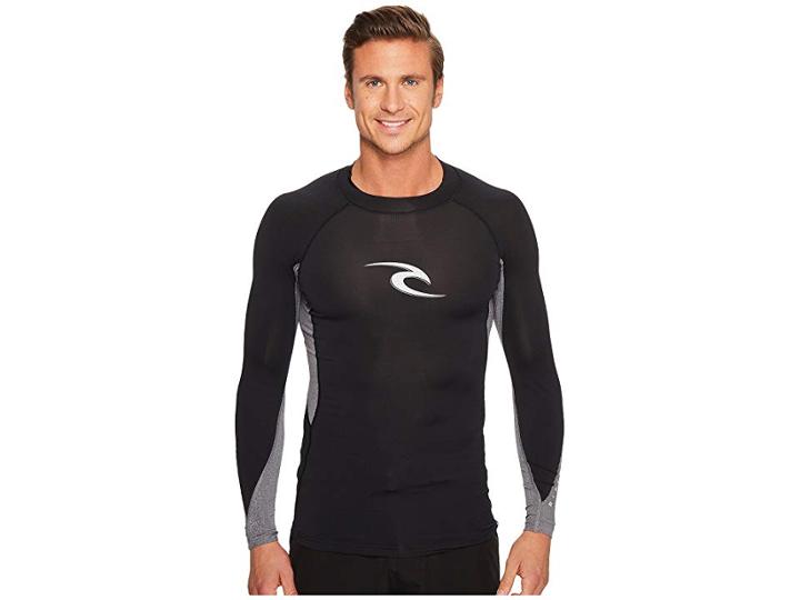 Rip Curl Wave Long Sleeve Uv Tee (black) Men's Swimwear