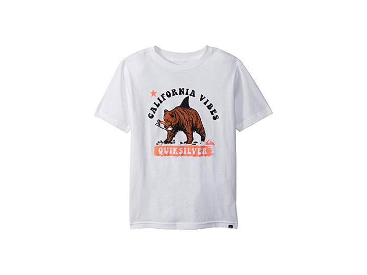 Quiksilver Kids Cali Bear Shark Tee (big Kids) (white) Boy's T Shirt