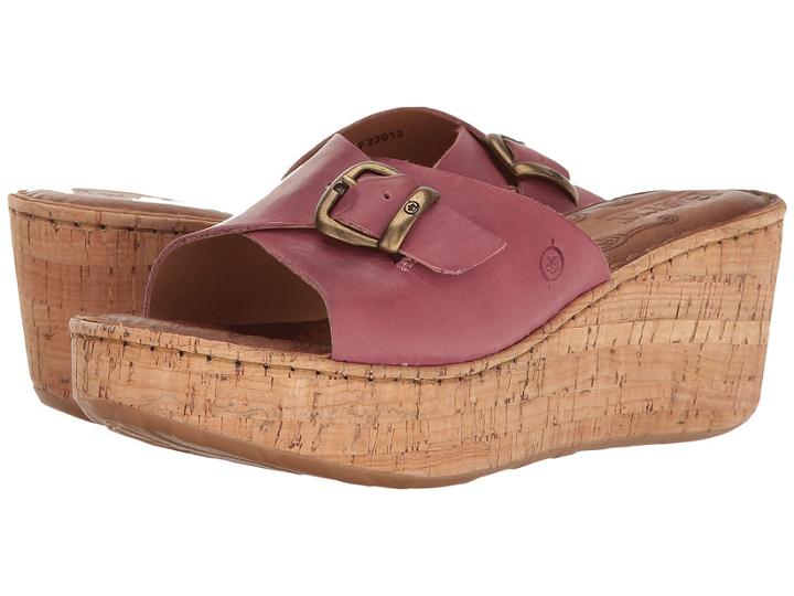 Born Araya (dark Pink Full Grain) Women's Wedge Shoes