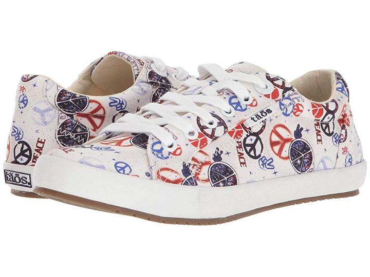 Taos Footwear Star (red/blue Peace Print) Women's Lace Up Casual Shoes