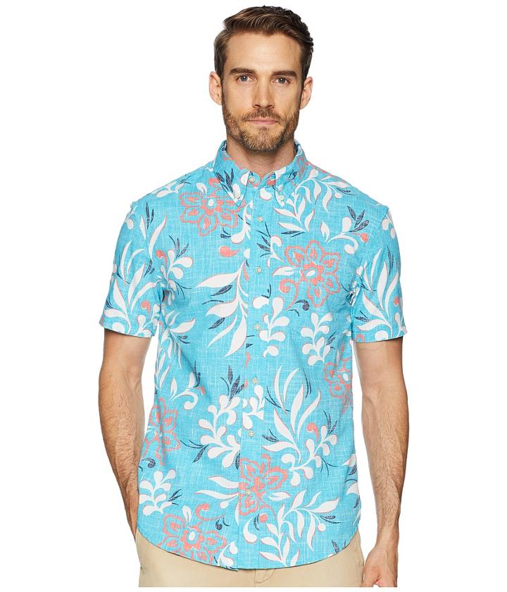 Reyn Spooner Perennial Pareau Tailored Fit Aloha Shirt (surf) Men's Short Sleeve Button Up