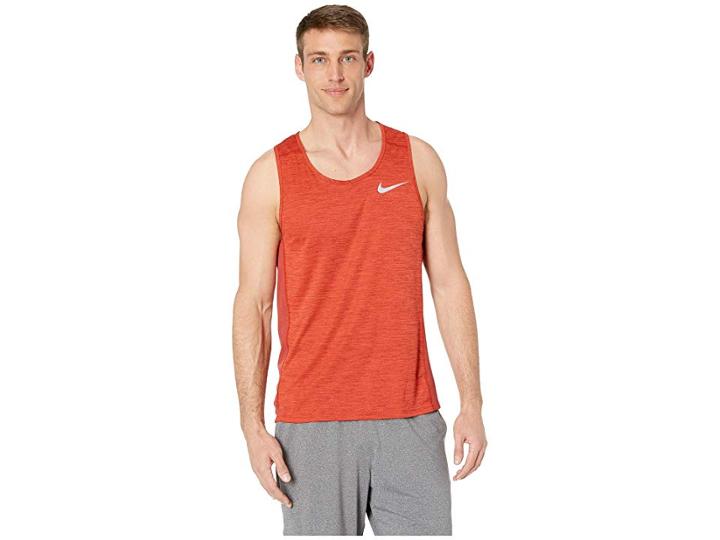 Nike Dry Miler Running Tank (dune Red/heather) Men's Sleeveless