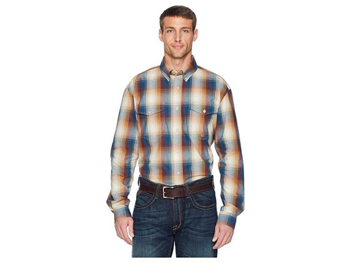 Roper 1877 Brass Plaid (blue) Men's Clothing