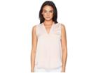 Vince Camuto Sleeveless V-neck Rumple Blouse (wild Rose) Women's Blouse
