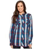 Roper 1253 Cider Check (blue) Women's Long Sleeve Pullover