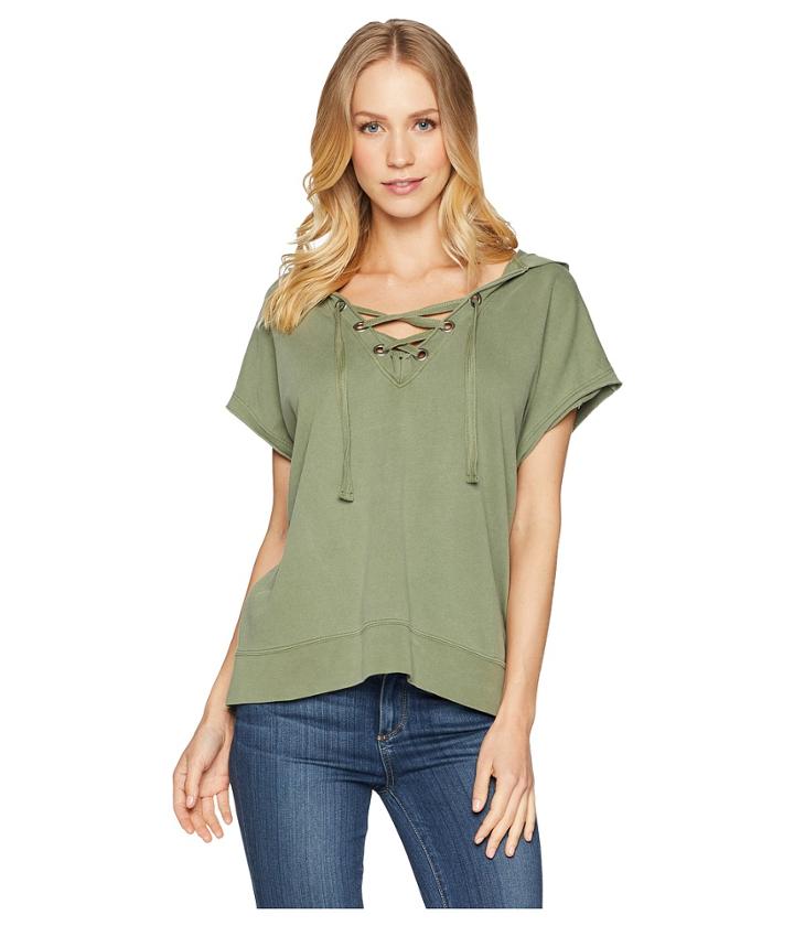 Sanctuary Beach Comber Lace-up Hoodie (cadet) Women's Sweatshirt