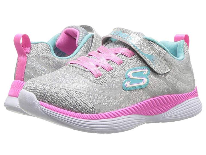 Skechers Kids Move 'n Groove 83015l (little Kid/big Kid) (gray/mint) Girl's Shoes