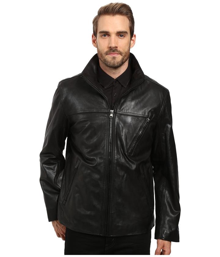 Marc New York By Andrew Marc Plymouth Leather Jacket (black) Men's Coat