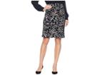 Tahari By Asl Sequin Embroidered Skirt On Velvet (black/blue/pink) Women's Skirt