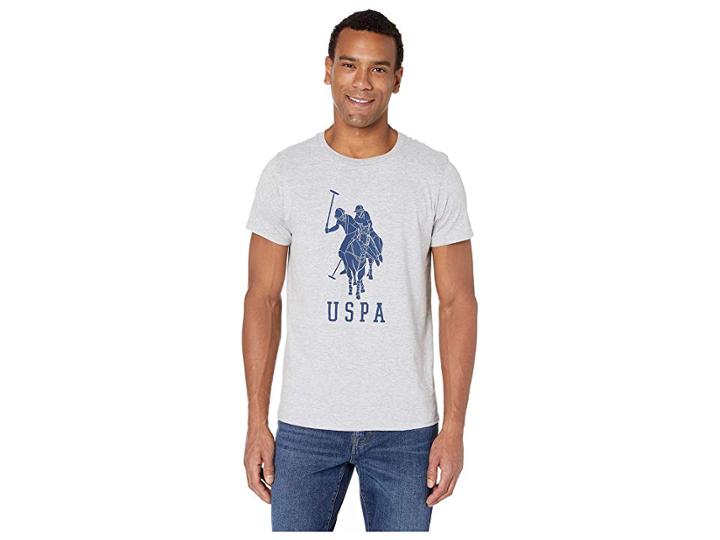 U.s. Polo Assn. Uspa Bd Crew Tee (light Gray) Men's Short Sleeve Pullover