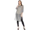 Tribal Roll Up Sleeve Blouse With Combo Back (black) Women's Blouse