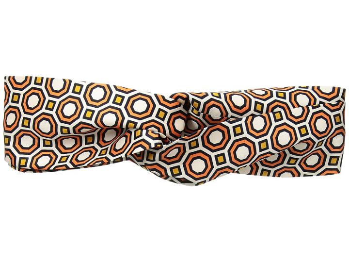 Tory Burch Octagon Silk Headband (fresh Melon) Headband