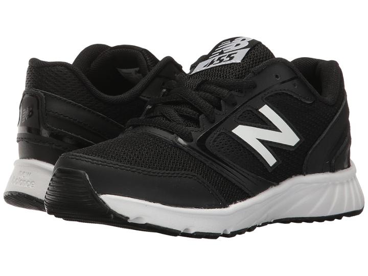 New Balance Kids Kr455v1 (little Kid/big Kid) (black/white) Boy's Shoes