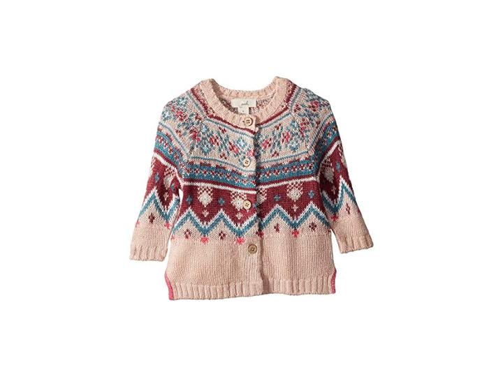 Peek Fair Isle Cardigan (infant) (pink) Girl's Sweater