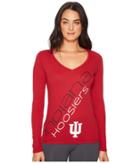 Champion College Indiana Hoosiers Long Sleeve V-neck Tee (cardinal) Women's Long Sleeve Pullover