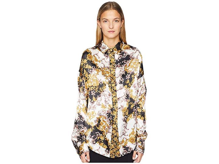 The Kooples Chemise En Imprime Italian Baroque En Soie (black) Women's Clothing