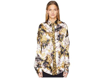 The Kooples Chemise En Imprime Italian Baroque En Soie (black) Women's Clothing