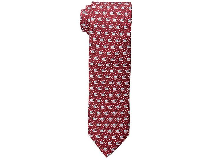 Vineyard Vines Santa Whale Printed Tie (red) Ties