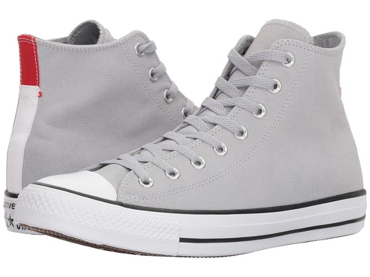Converse Chuck Taylor(r) All Star(r) Fashion Leather Hi (wolf Grey/black/white) Shoes