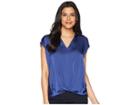 Kenneth Cole New York V-neck High-low Hem Top (twilight Blue) Women's Clothing