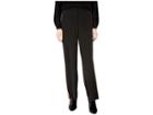 Eileen Fisher High-waisted Straight Pants W/ Stripe (black) Women's Casual Pants