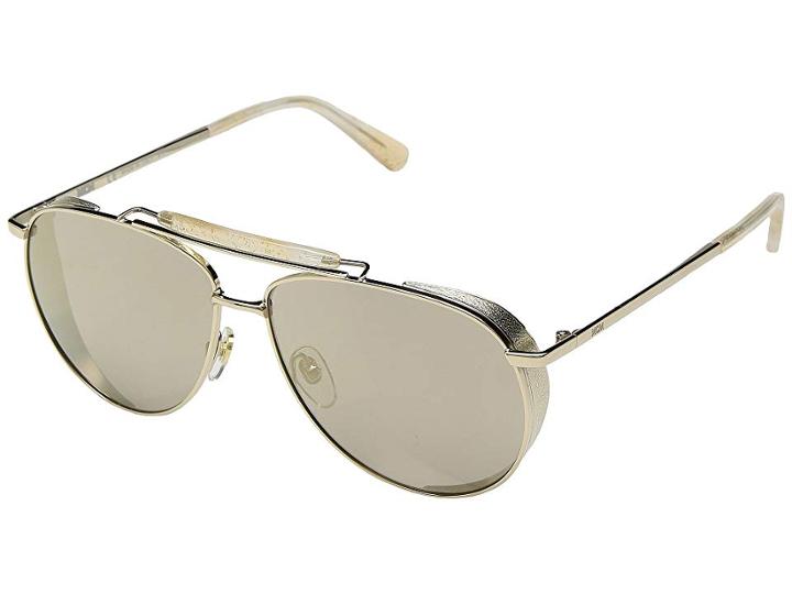 Mcm Mcm119sm (shiny Gold/grey W/ Ivory Mirror) Fashion Sunglasses
