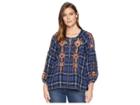 Johnny Was Aaliah Peasant Blouse (plaid) Women's Blouse