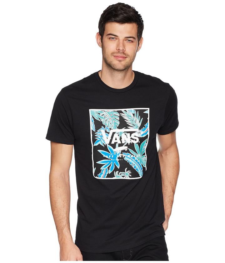 Vans Print Box Tee (black/black Pit Stop Floral) Men's T Shirt