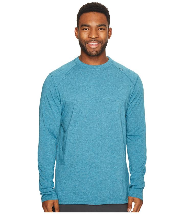 Tasc Performance Carrollton Long Sleeve Shirt (marina Heather) Men's Long Sleeve Pullover