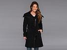 Cole Haan - Asymmetrical Belted Mixed Media Coat (black)