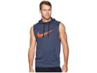 Nike Dry Hoodie Sleeve Pullover Pocket (thunder Blue/hyper Crimson) Men's Clothing