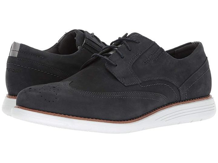 Rockport Total Motion Sports Dress Wing Tip (new Dress Blues Nubuck) Men's Shoes